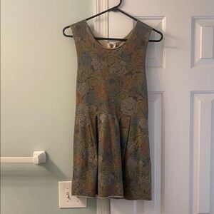 Seneca Rising Floral Fit-and-Flare Mini Dress in Olive Green and Rust